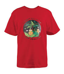 Glowing Forest Kids Tee, Red - Size 4