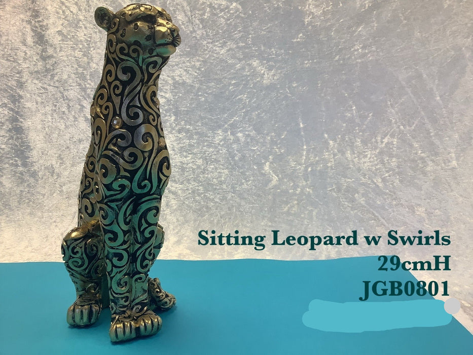 JGB - Sitting Leopard with Swirls