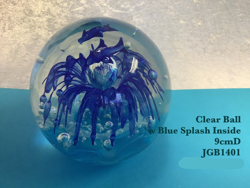 JGB - Clear Ball with Blue Splash Inside