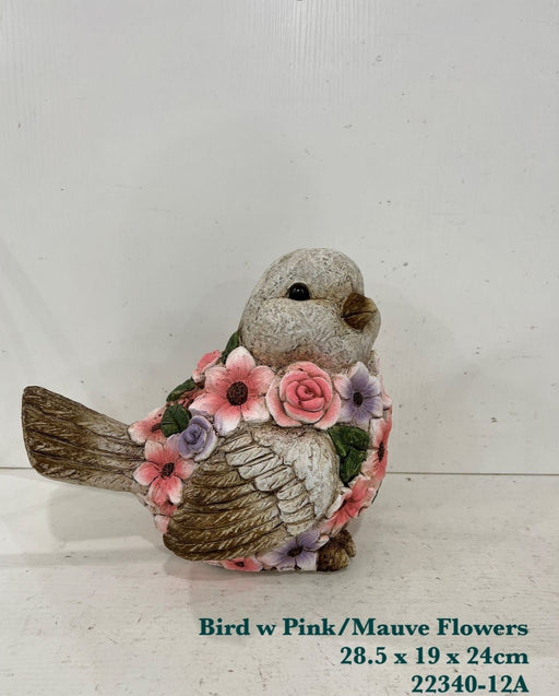 JGB - Bird with Pink/Mauve Flowers