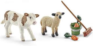 Schleich - Stable Cleaning Kit with Calf