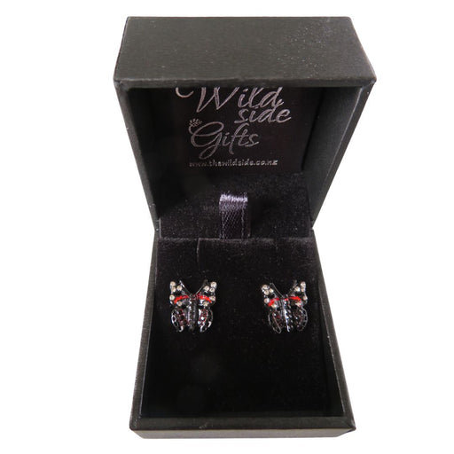 Wildside ER61 - Red Admiral Butterfly Stud Earrings