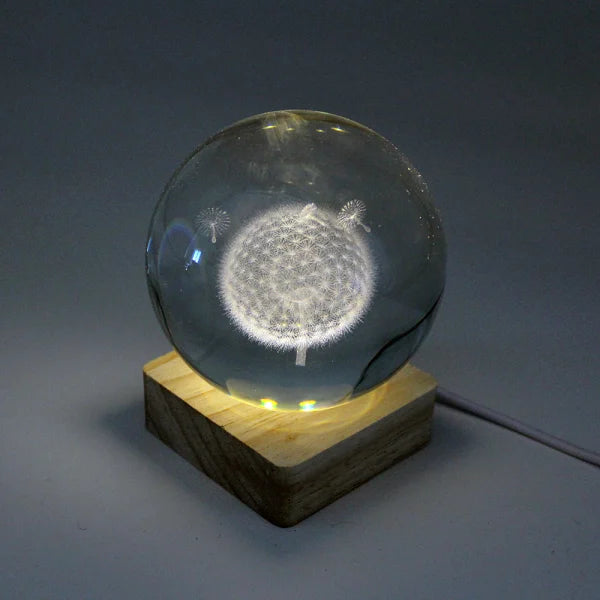 Crystal Ball - Dandelion with light