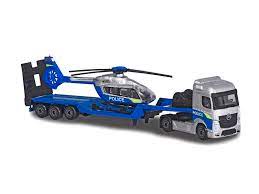 Majorette Transporter - Mercedes Benz Actros with Police Helicopter