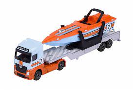 Majorette Transporter - Mercedes Benz Actros with Speed Boat