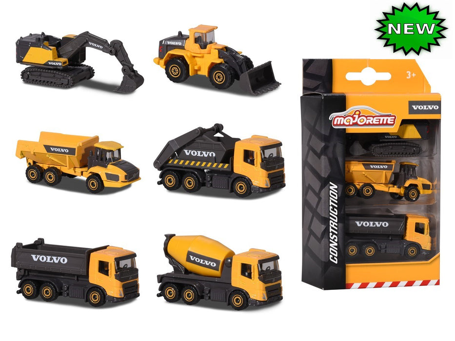 Majorette: Construction Vehicles - Volvo 3 piece set