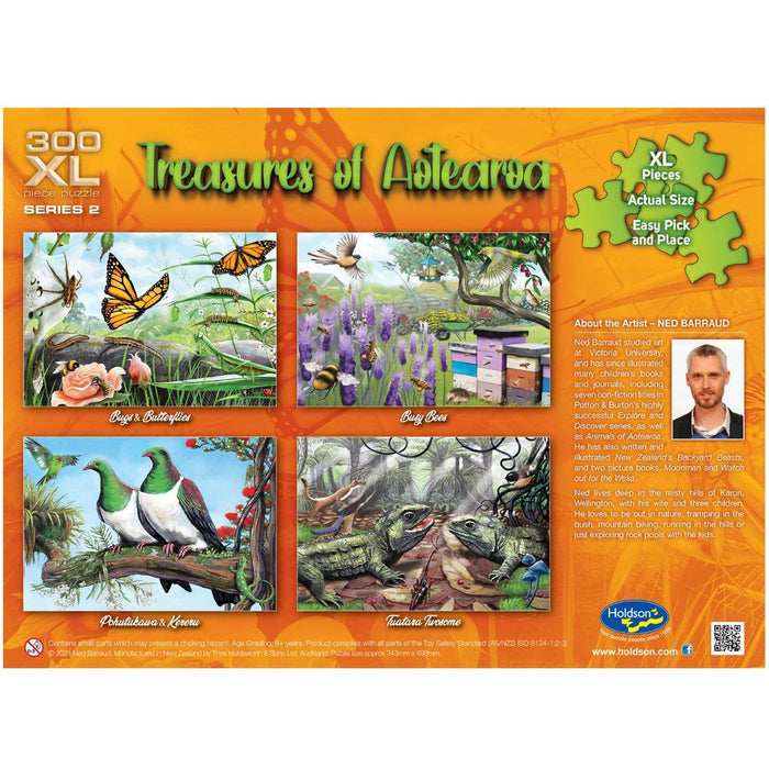 Holdson 96pc Frame Tray Puzzle - Treasures of Aotearoa Series 2: Pohutukawa & Kereru