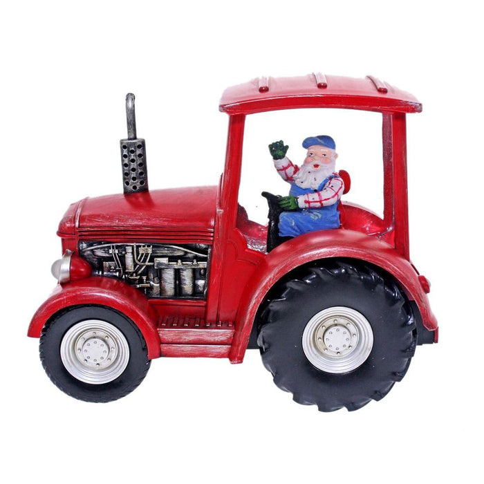 Cotton Candy: Magical Christmas Lantern - Red Tractor with Santa