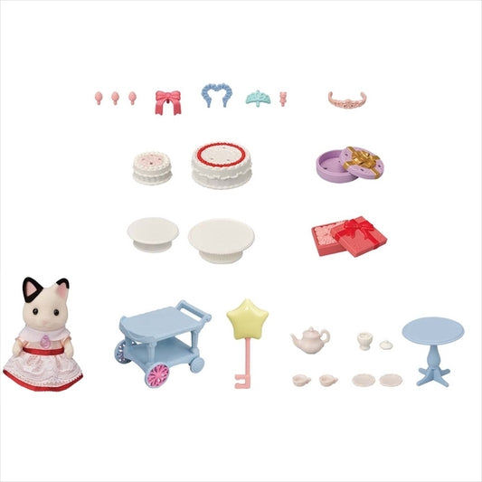 Sylvanian Families - Party Time Playset - Tuxedo Cat Girl