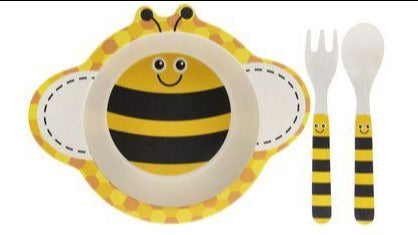 Childrens 3 piece Bamboo Dining Set - Bee