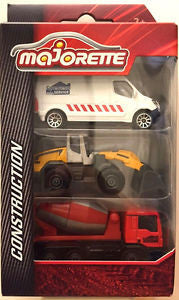 Majorette: Construction Vehicles 3 pce set - Service Van, Loader, Cement Truck