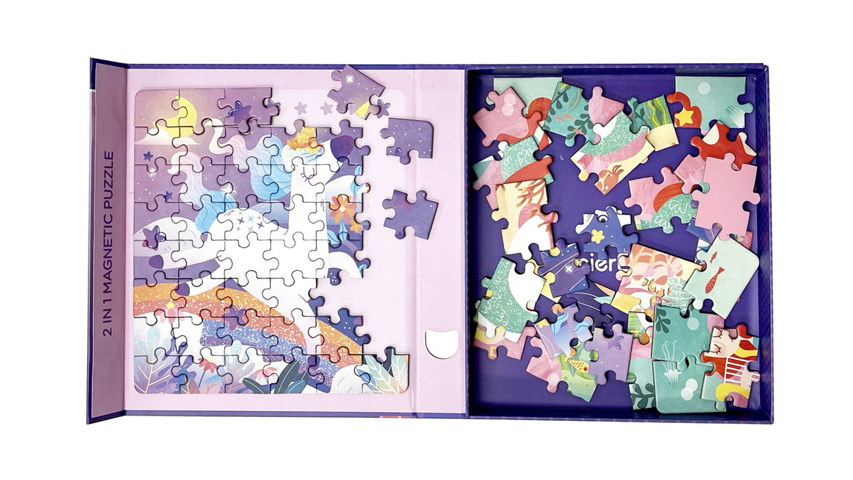 MierEdu: 2 in 1 Magnetic Puzzle - Unicorn & Mermaid