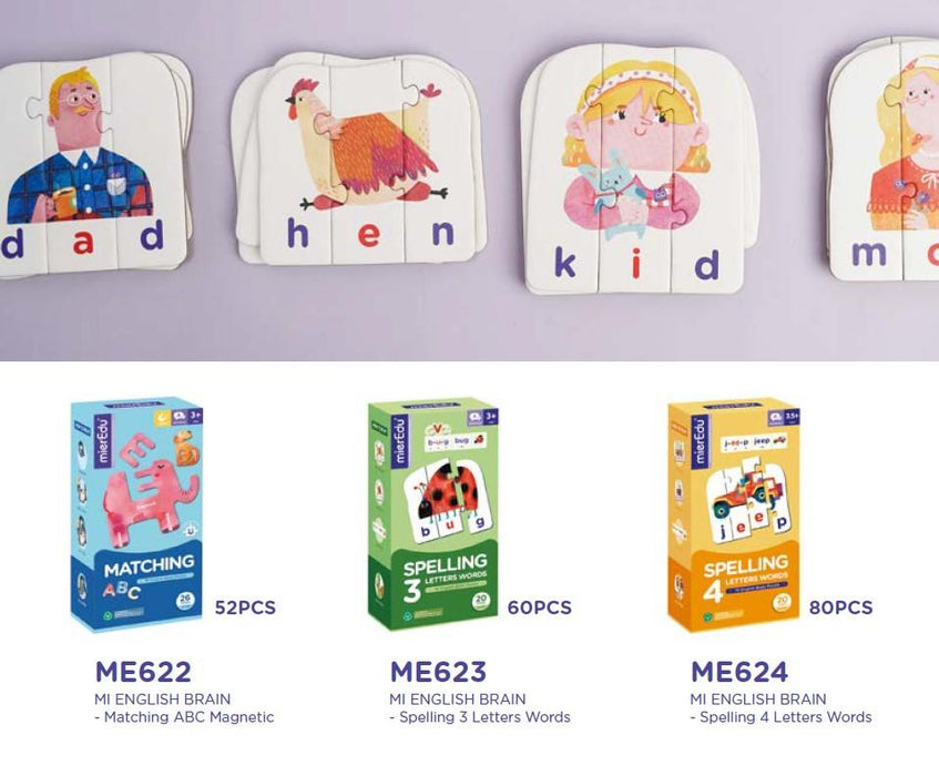 MierEdu: MI English Brain Puzzle - Level 2 Spelling 3 Letters Words