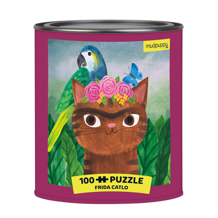 Mudpuppy - Artsy Cats 100pc Puzzle in a Tin - Frida Catlo