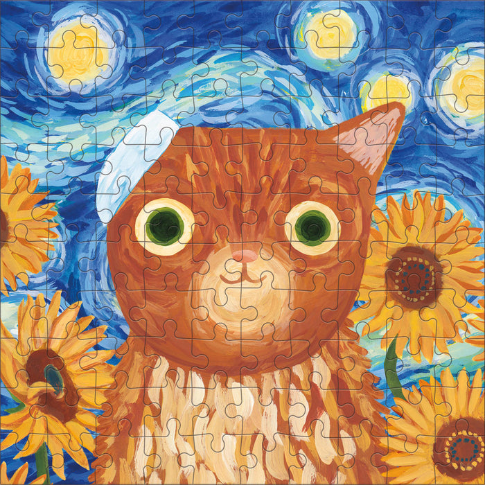 Mudpuppy - Artsy Cats 100pc Puzzle in a Tin - Vincat Van Gogh