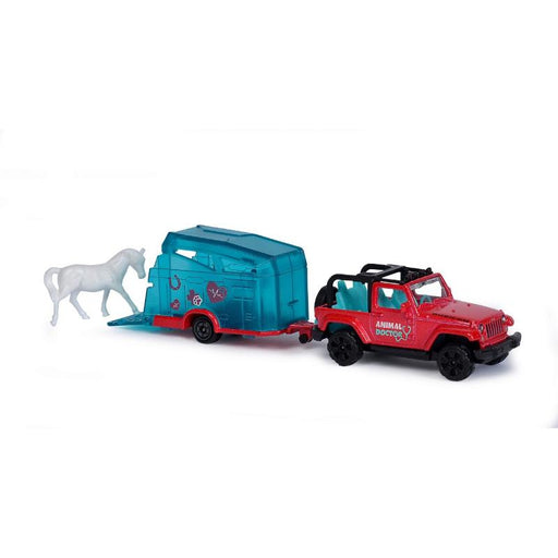 Majorette: Pink Drivez Trailer - Jeep Wrangler with Horse Trailer