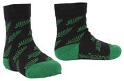 My First Kiwi - Merino Wool Socks - Fern Green/Blue 12-24 months