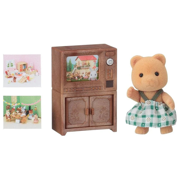 Sylvanian Families - Bear Sister with TV Set