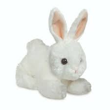 Aurora: Mini Flopsies Baby Bunny - White 20cm