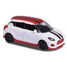 Majorette:  Suzuki Swift Sport Car - White/Red & Black stripe