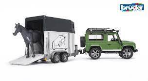 Bruder - Landrover Defender with Horse Trailer