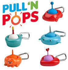 Blue Orange - Pull n Pop Big Bubble Keychain - Car