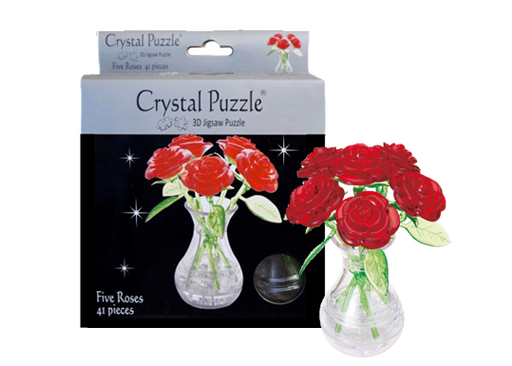 Crystal Puzzle - Six Red Roses