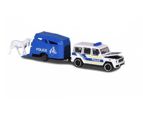 Majorette Trailer - Police Toyota Landcruiser & Horse Trailer