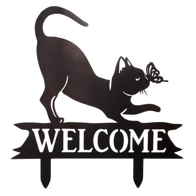 Garden Stake - Cat Welcome